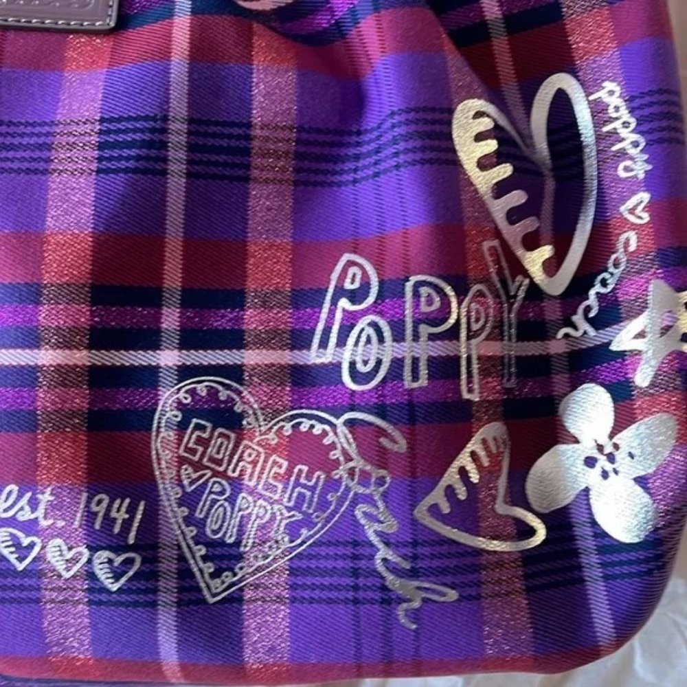 Coach Poppy Tartan Plaid Glam Tote Bag, New without Tag, Never worn - Picture 10 of 14